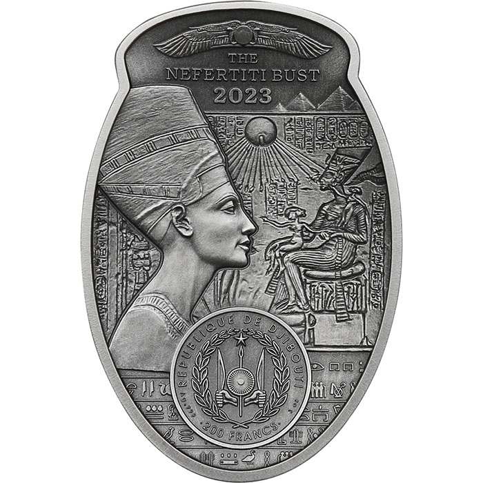 Stříbrná mince 3 Oz Busta Nefertiti 2023 Antique Standard