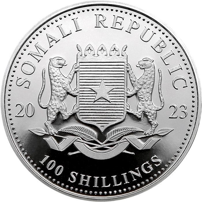 Stříbrná investiční mince Slon africký Somálsko 1 Oz 2023