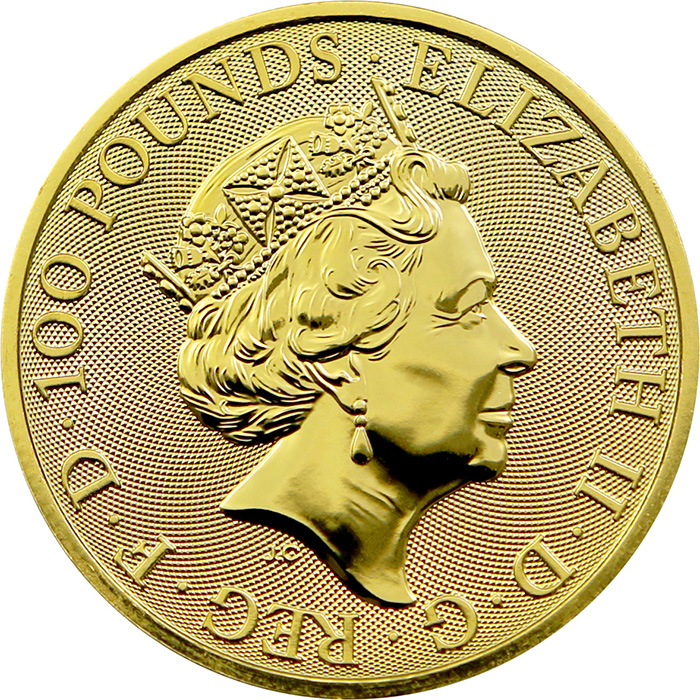 Zlatá investiční mince The Royal Tudor Beasts - The Yale of Beaufort 1 Oz 2023