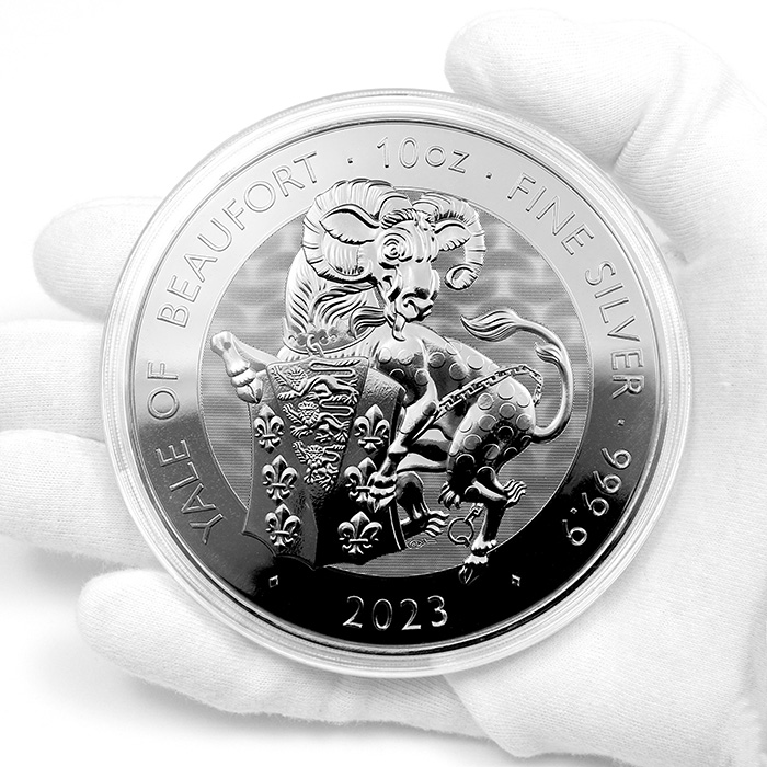 Stříbrná investiční mince The Royal Tudor Beasts - The Yale of Beaufort 10 Oz 2023