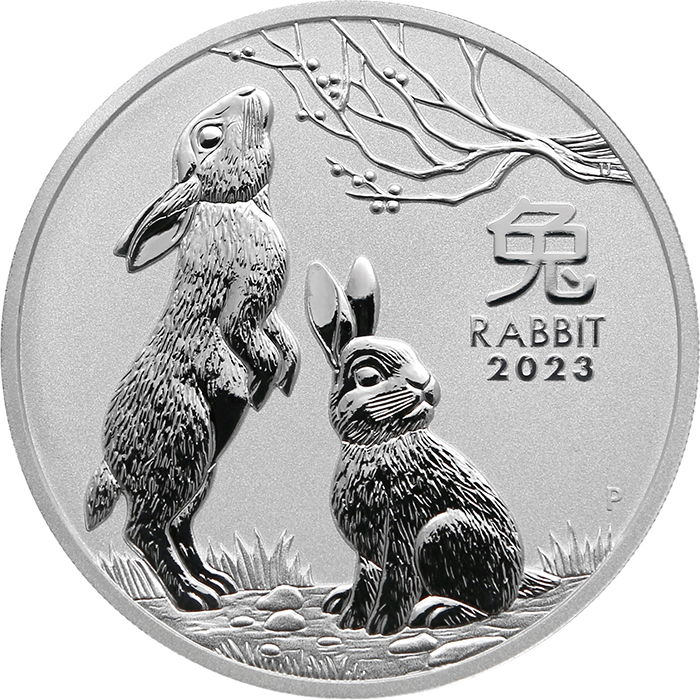 Strieborná investičná minca Year of the Rabbit Rok Králika Lunárny 5 Oz 2023