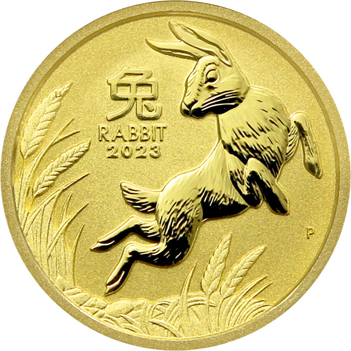 Zlatá investiční mince Year of the Rabbit Rok Králíka Lunární 1/4 Oz 2023