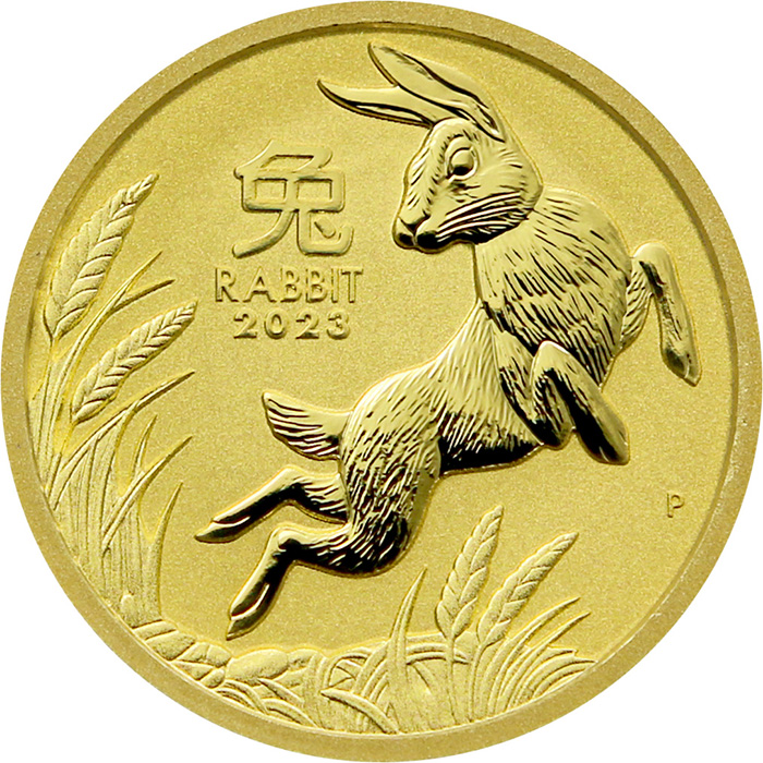 Zlatá investiční mince Year of the Rabbit Rok Králíka Lunární 1/2 Oz 2023