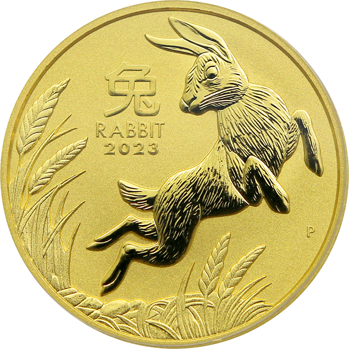 Zlatá investiční mince Year of the Rabbit Rok Králíka Lunární 2 Oz 2023