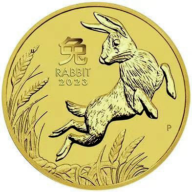 Zlatá investiční mince Year of the Rabbit Rok Králíka Lunární 10 Oz 2023