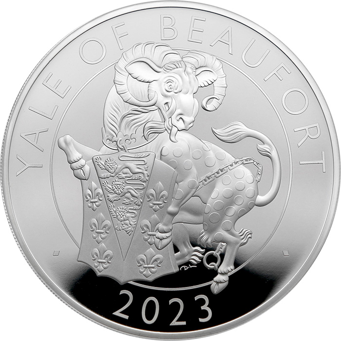 Přední strana Strieborná minca 5 Oz Yale of Beaufort 2023 Proof