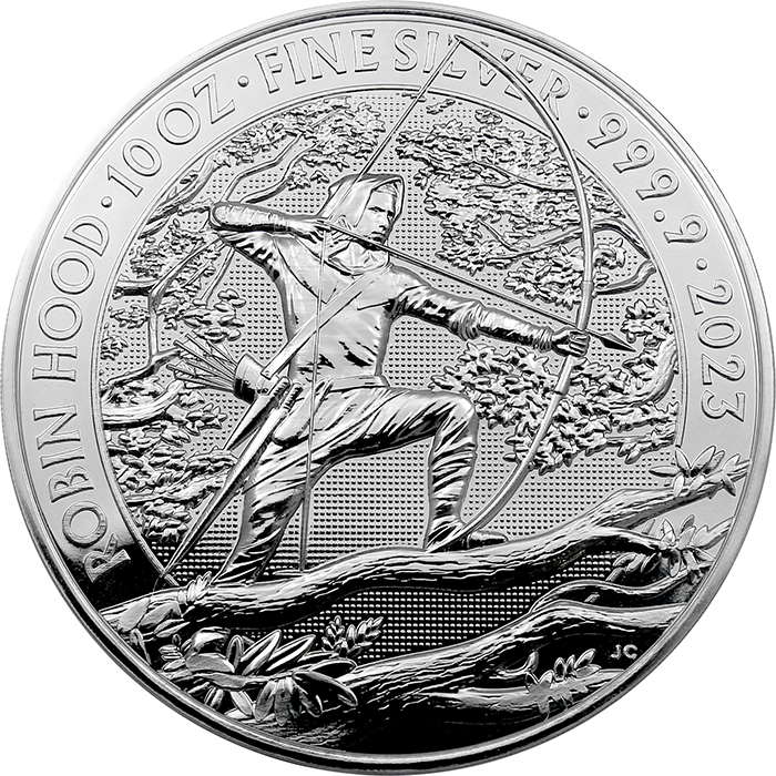 Stříbrná investiční mince Mýty a legendy - Robin Hood 10 Oz 2023