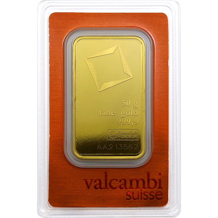 50g Valcambi SA Švýcarsko Investiční zlatý slitek