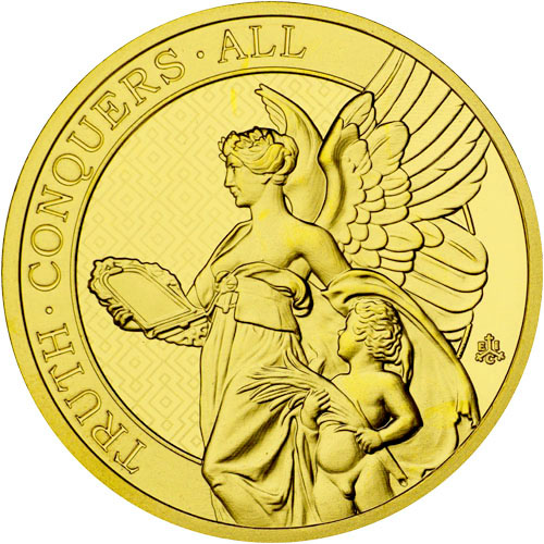 Přední strana Zlatá investičná minca The Queen´s Virtues - Truth 1 Oz 2022
