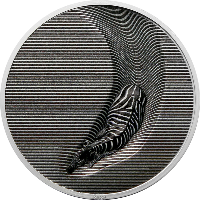 Stříbrná mince 3 Oz Kamufláž přírody - Zebra 2023 Proof