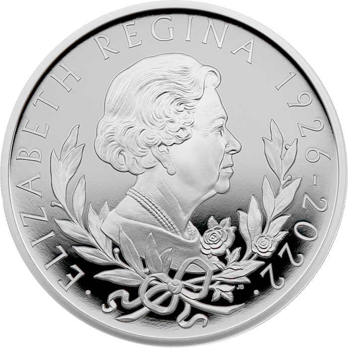Strieborná pamätná minca Kráľovná Alžbeta II. 1 Oz 2022 Proof