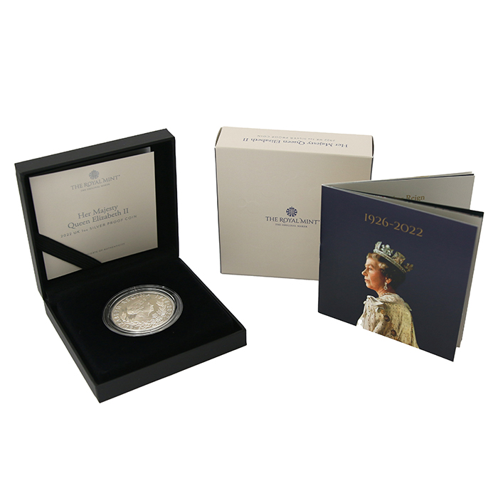 Strieborná pamätná minca Kráľovná Alžbeta II. 1 Oz 2022 Proof