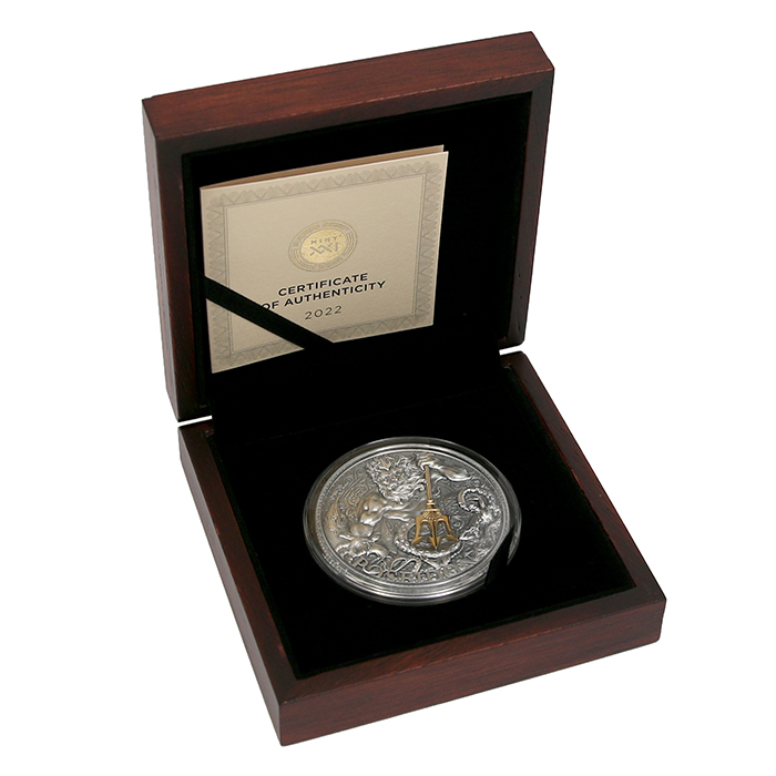 Stříbrná mince 3 Oz Velká řecká mytologie - Poseidón 2022 Antique Standard
