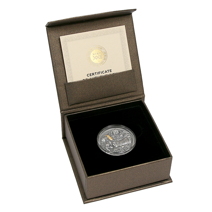 Stříbrná mince Velká řecká mytologie  - Kyklop 1 Oz 2022 Antique Standard