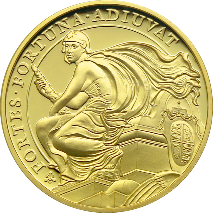 Zlatá mince Ctnosti královny - Odvaha 1 Oz 2023 Proof