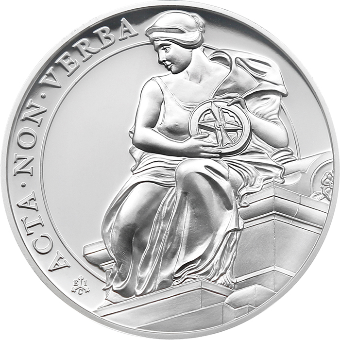 Přední strana Stříbrná mince Ctnosti královny - Stálost 1 Oz 2023 Proof