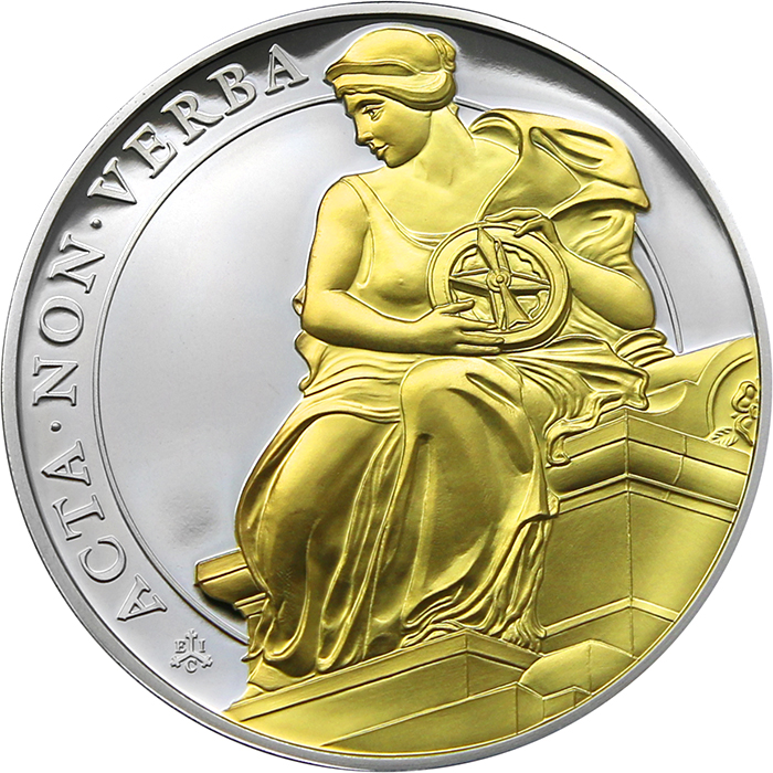 Stříbrná pozlacená mince Ctnosti královny - Stálost 1 Oz 2022 Proof