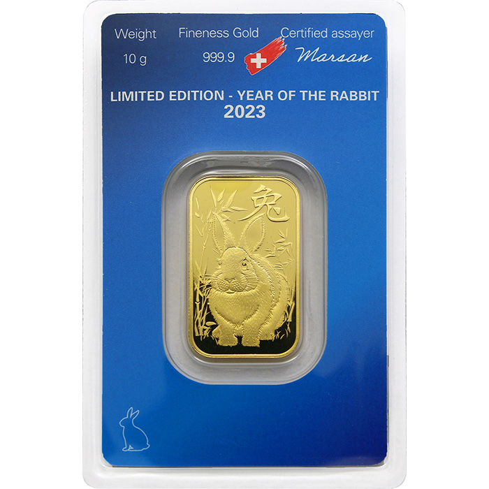 10g Argor Heraeus Limited edition - Rok králika 2023 investičná zlatá tehlička