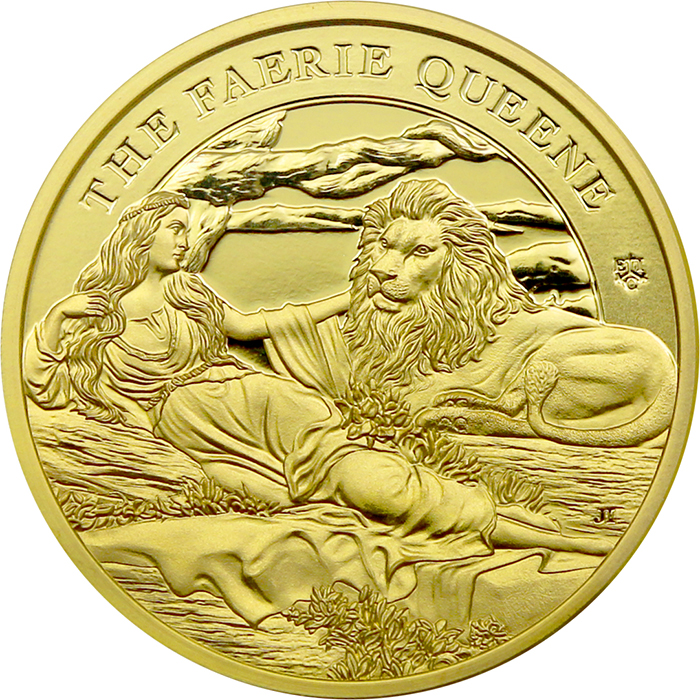 Zlatá mince The Faerie Queene - Una & Lion 1 Oz 2023 Proof