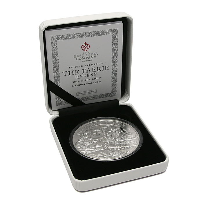 Stříbrná mince 5 Oz The Faerie Queene - Una & The Lion 2023 Proof