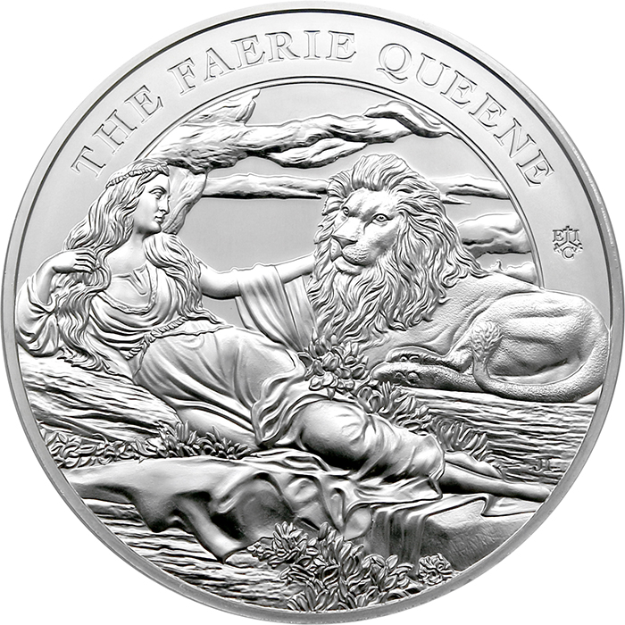 Strieborná minca 5 Oz The Faerie Queene - Una & The Lion 2023 Proof