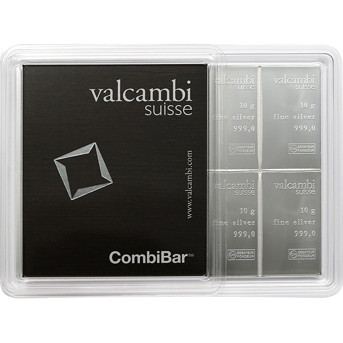 10 x 10g Combi Bar Valcambi SA Švýcarsko Investiční stříbrný slitek