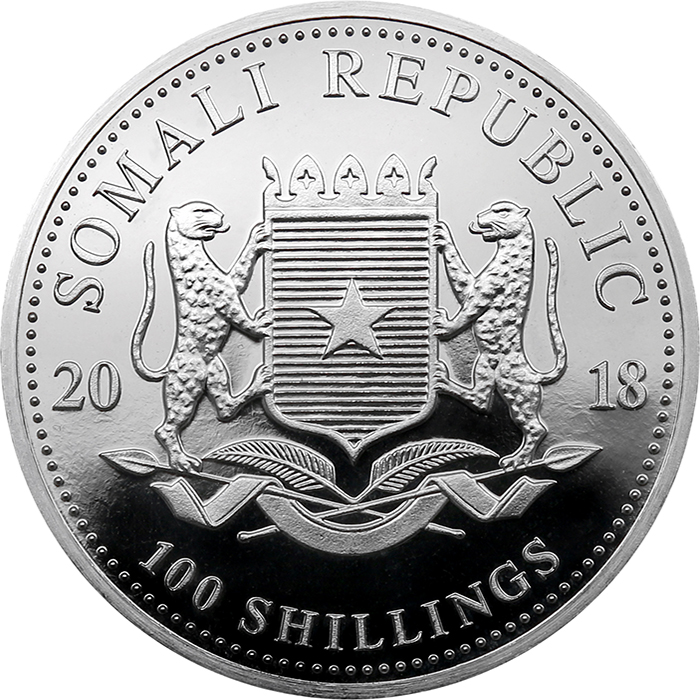 Stříbrná investiční mince Slon africký Somálsko 1 Oz 2018