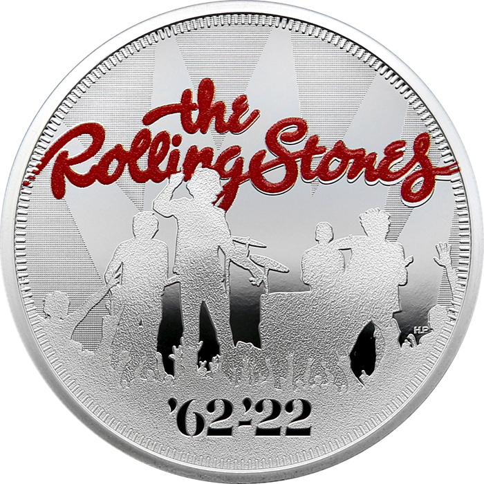 Stříbrná mince Hudební legendy - The Rolling Stones 1 Oz 2022 Proof
