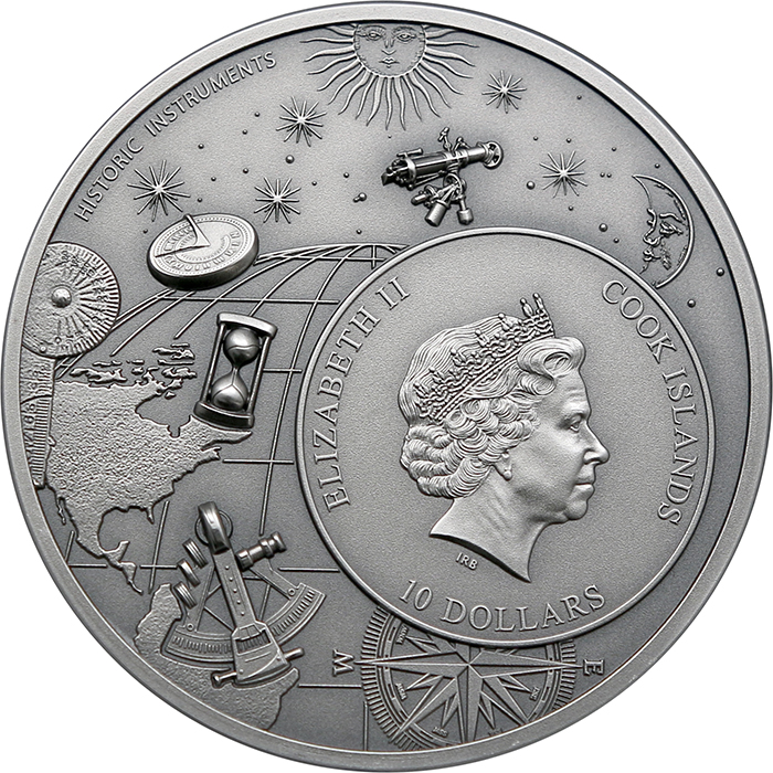 Strieborná minca Historické prístroje - Astroláb 2 Oz High Relief 2023 Antique Standard