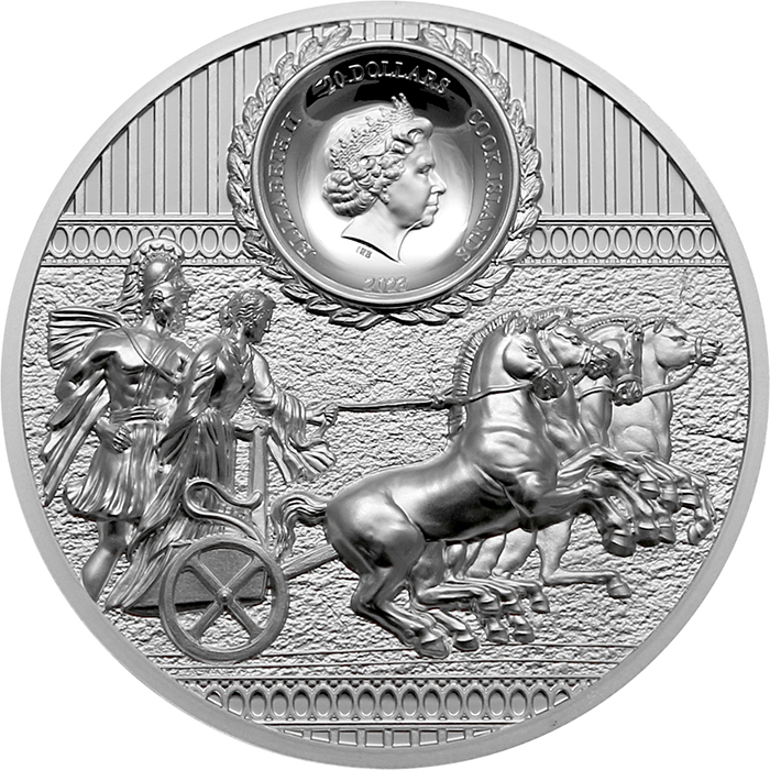 Stříbrná pozlacená mince 3 Oz Sparta Ultra High Relief 2023 Proof