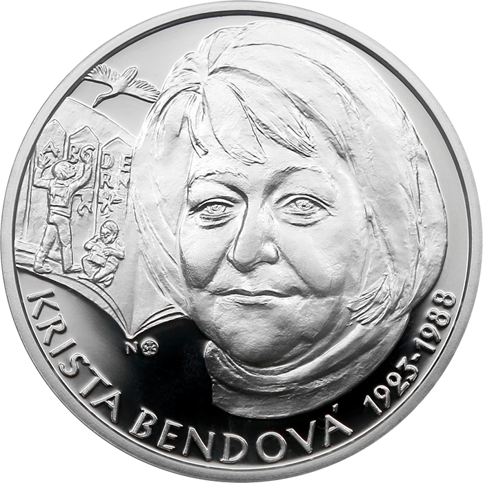 Přední strana Stříbrná mince Krista Bendová - 100. výročí narození 2023 Proof