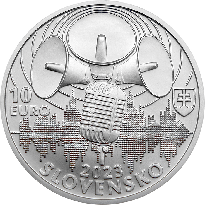 Strieborná minca Začiatok pravidelného vysielania čs rozhlasu - 100. výročie 2023 Standard
