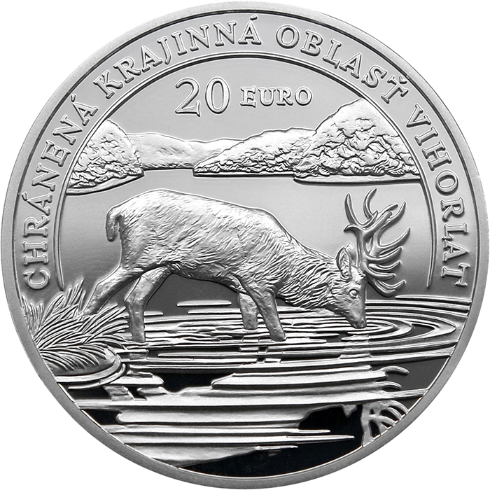Přední strana Stříbrná mince Chráněná krajinná oblast Vihorlat 2023 Proof