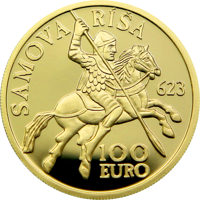 Přední strana Zlatá minca Vznik Samovej ríše - 1400. výročie 2023 Proof