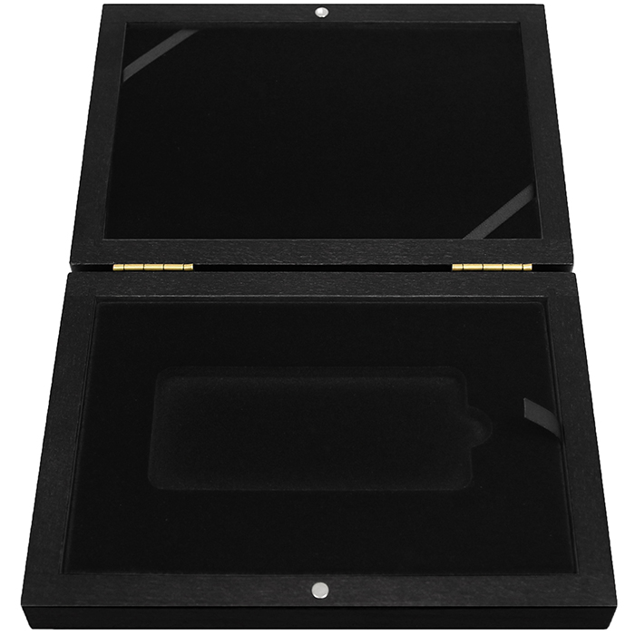 Přední strana Dřevěná krabička na lité zlaté slitky Valcambi SA 1 x 1000 gramů