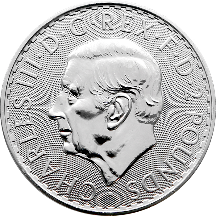 Stříbrná investiční mince Britannia 1 Oz Král Karel III.
