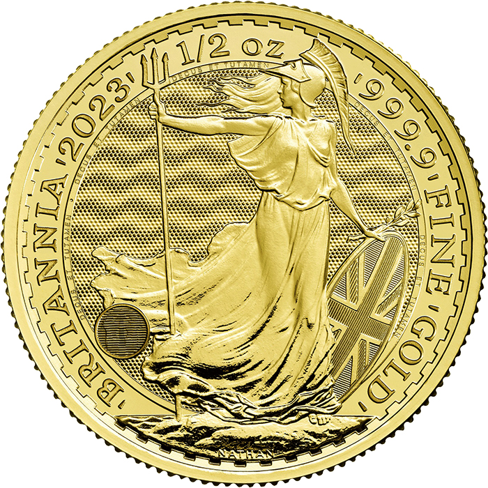 Zlatá investičná minca Britannia 1/2 Oz Kráľ Karol III.