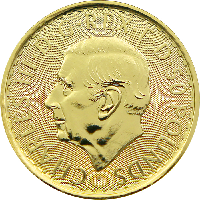 Zlatá investiční mince Britannia 1/2 Oz Král Karel III.