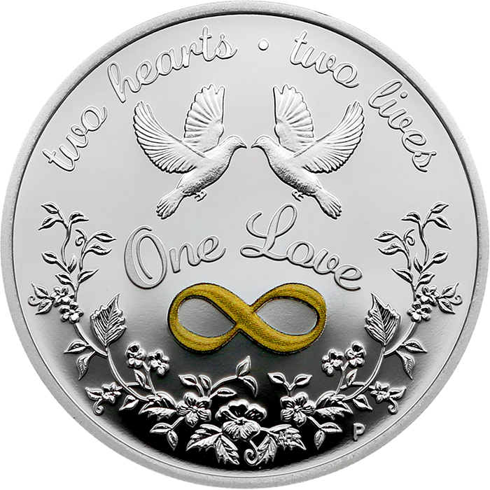 Přední strana Stříbrná mince One Love 1 Oz 2023 Proof