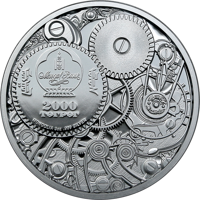 Stříbrná mince 3 Oz Evoluce mechanického strojku - Želva 2022 Proof