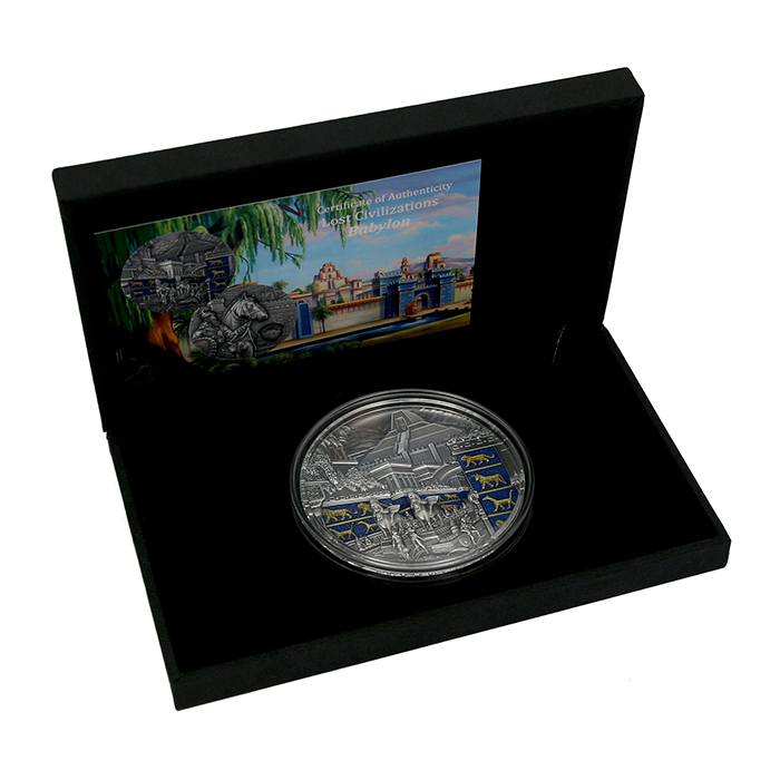 Strieborná minca 5 Oz Stratené civilizácie - Babylon High relief 2022 Antique Standard