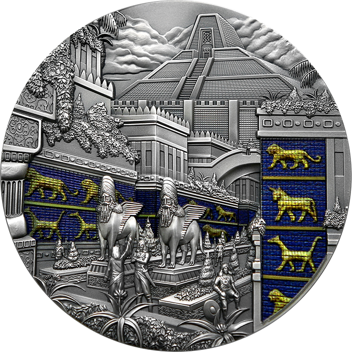 Strieborná minca 5 Oz Stratené civilizácie - Babylon High relief 2022 Antique Standard