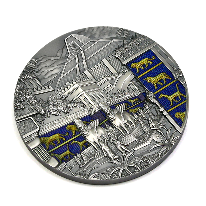 Stříbrná mince 5 Oz Ztracené civilizace - Babylon High relief 2022 Antique Standard