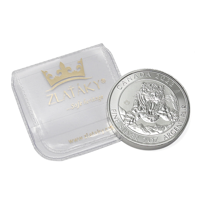 Stříbrná investiční mince Doba ledová - Šavlozubý tygr 2 Oz 2023