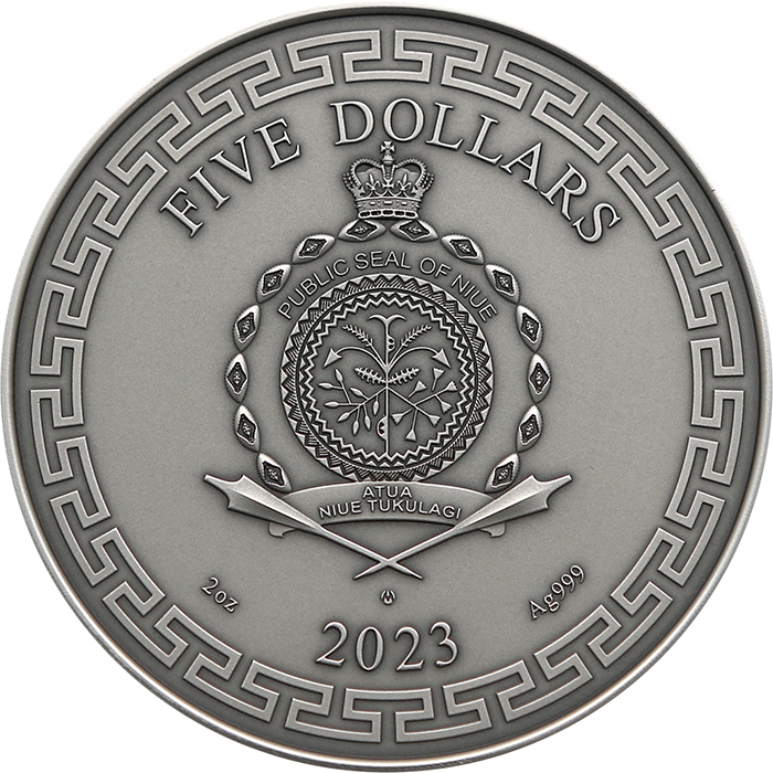 Stříbrná mince Dragon Art - Čínská dynastie Čching 2 Oz 2023 Antique Standard