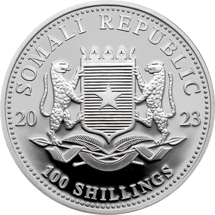 Stříbrná investiční mince Leopard Somálsko 1 Oz 2023