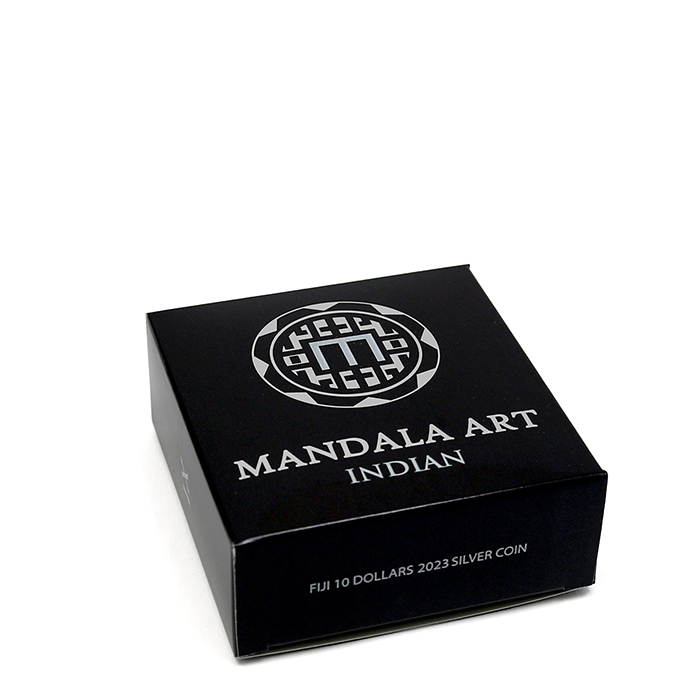 Strieborná minca 3 Oz Mandala Art - Indická Mandala 2023 Antique Štandard