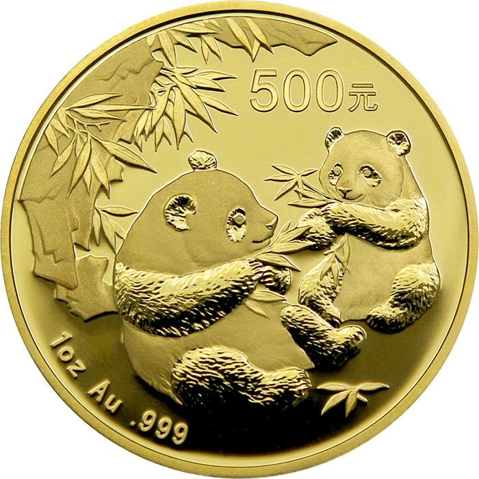 Přední strana Zlatá investiční mince Panda 1 Oz 2006