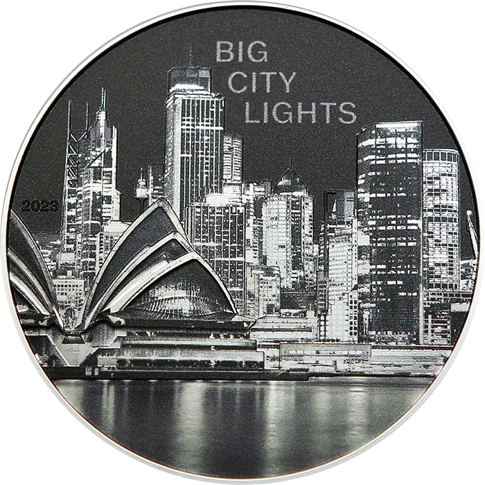 Přední strana Strieborná minca Big City Lights - Sydney 1 Oz 2023 Proof