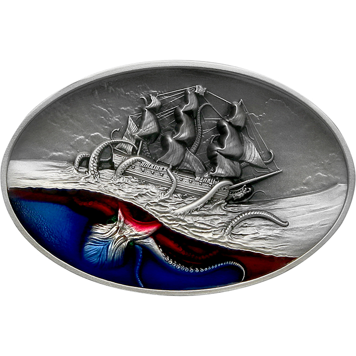Stříbrná mince 5 Oz Kraken 2023 Antique Standard